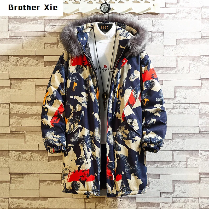 Winter Thick Camo Coat Men's Warm Fashion Parka Men Military Wind Fur Collar Hooded Coat Man Wild Loose Long Cotton Jacket male
Winter Thick Camo Coat Men's Warm Fashion Parka Men Military Wind Fur Collar Hooded Coat Man Wild Loose Long Cotton Jacket male