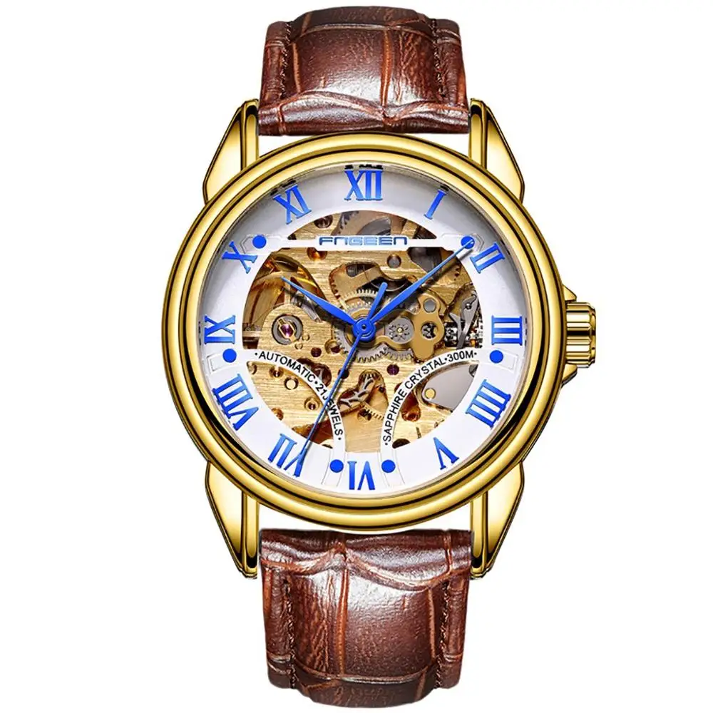 New Fashion FNGEEN Resistant Leather Band Strap Watch Business Luxury Automatic Mechanical Analog Men Watch montre homme #D
New Fashion FNGEEN Resistant Leather Band Strap Watch Business Luxury Automatic Mechanical Analog Men Watch montre homme #D