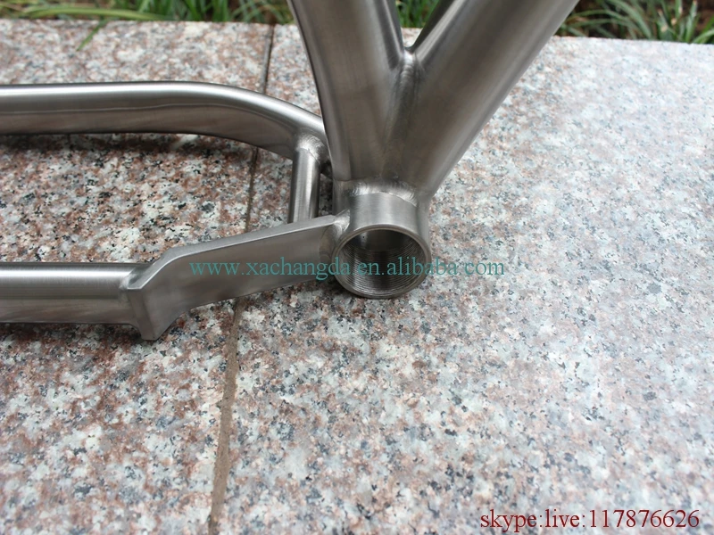 Perfect titanium mountain bicycle frame with taper head tube and sliding dropouts BSA thread BB shell CNC Plate 6 Perfect titanium mountain bicycle frame with taper head tube and sliding dropouts BSA thread BB shell CNC Plate 6