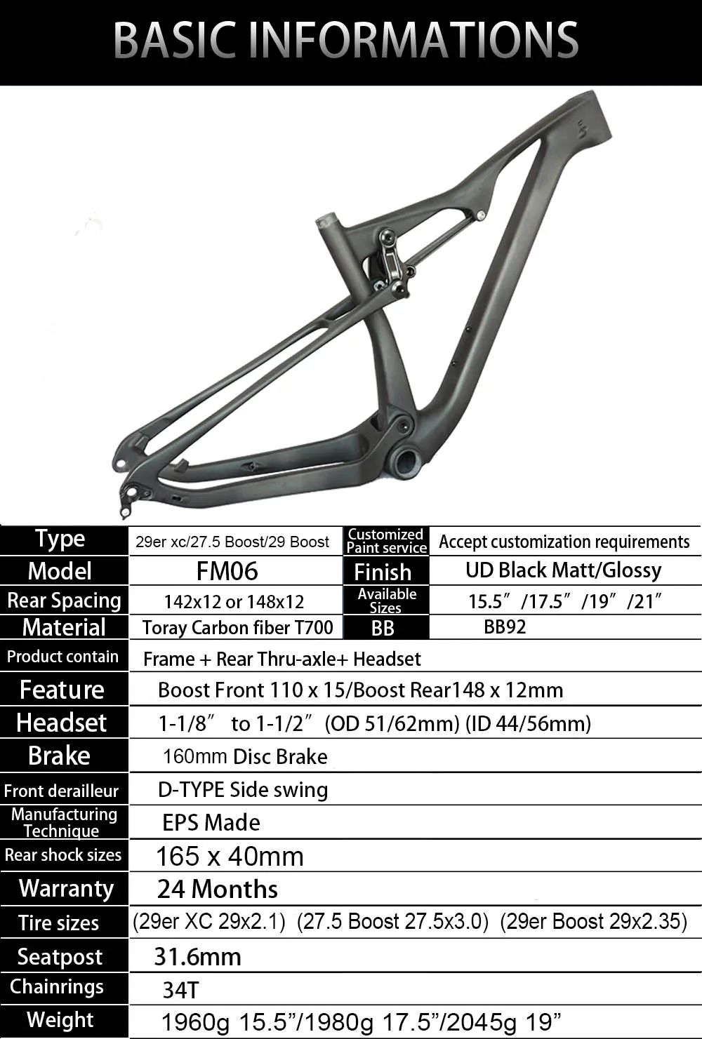 Cheap Free shipping Hot sales Full suspension frame 27.5er Boost and 29er Boost carbon bike frame XC 29er frame, Max tire 3.0 1