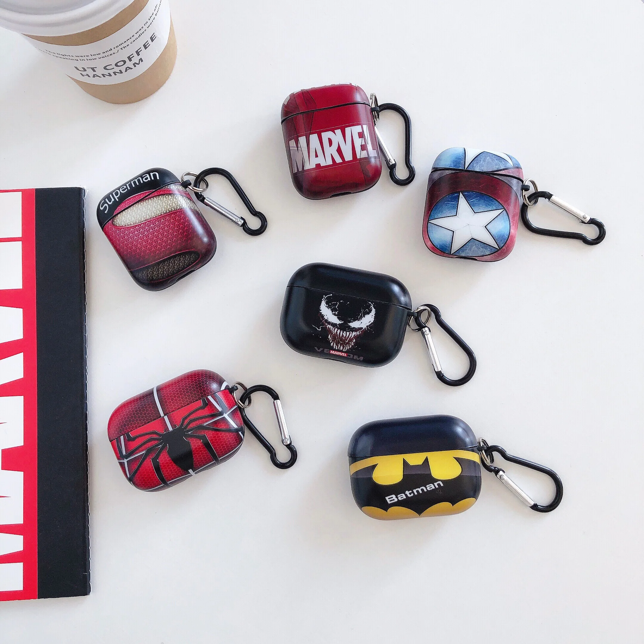 Мягкий чехол из ТПУ с рисунком Marvel DC Hero для Apple AirPods 1 2 Pro беспроводных Bluetooth