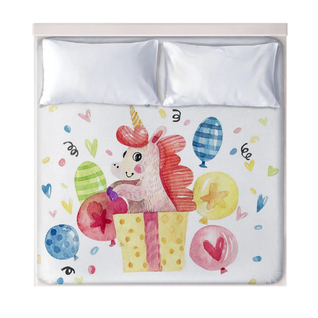 3D Cartoon Unicorn Fitted Sheets 3D Cartoon Unicorn Fitted Sheets