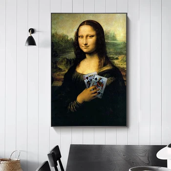 Funny Mona Lisa Holding Playing Cards Canvas Painting Posters and Prints Wall Art Picture for Living Room Home Decoration Cuadro
Funny Mona Lisa Holding Playing Cards Canvas Painting Posters and Prints Wall Art Picture for Living Room Home Decoration Cuadro