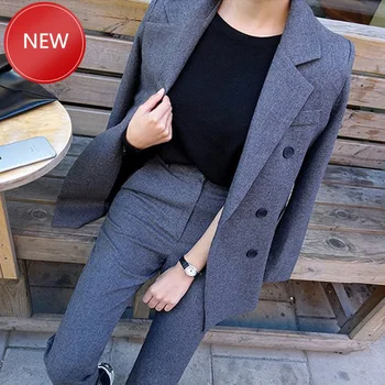 OL 2 Two Pieces Suits Fashion Business Pant Suits Uniform Formal Double Breasted Jacket and Long Pant Black Blazer Set Women
OL 2 Two Pieces Suits Fashion Business Pant Suits Uniform Formal Double Breasted Jacket and Long Pant Black Blazer Set Women
