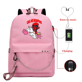 Polyester Backpack Girl's Kawaii Casual Bookbag Deadpool High School Bag Knapsack Female Backpacks USB Charging Women Back Pack
Polyester Backpack Girl's Kawaii Casual Bookbag Deadpool High School Bag Knapsack Female Backpacks USB Charging Women Back Pack