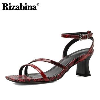 Rizabina New Summer Sandals For Women Open Toe Thick Heel Buckle Strap Narrow Band Snakeskin Shoes Female Footwear Size 33-40
Rizabina New Summer Sandals For Women Open Toe Thick Heel Buckle Strap Narrow Band Snakeskin Shoes Female Footwear Size 33-40