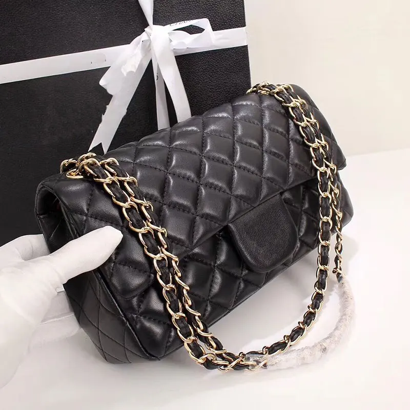 

Luxury Genuine leather Shoulder Bags for Women Designer lambskin Caviar Handbag Purse Lady's Crossbody Quilted Flap Square Bag