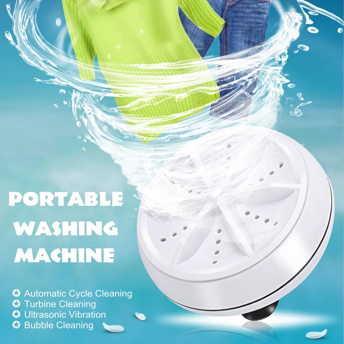 Mini Ultrasonic Washing Machine Portable Turbo Personal Rotating Washer Convenient for Travel Home Business Trip USB 6W 10V
Mini Ultrasonic Washing Machine Portable Turbo Personal Rotating Washer Convenient for Travel Home Business Trip USB 6W 10V