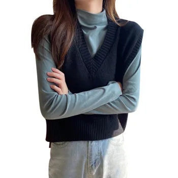 Korean Version Vest Tops Small Fragrant Wild Loose Hedging V-neck Knit Vest Loose V-neck Sweater Clothes
Korean Version Vest Tops Small Fragrant Wild Loose Hedging V-neck Knit Vest Loose V-neck Sweater Clothes