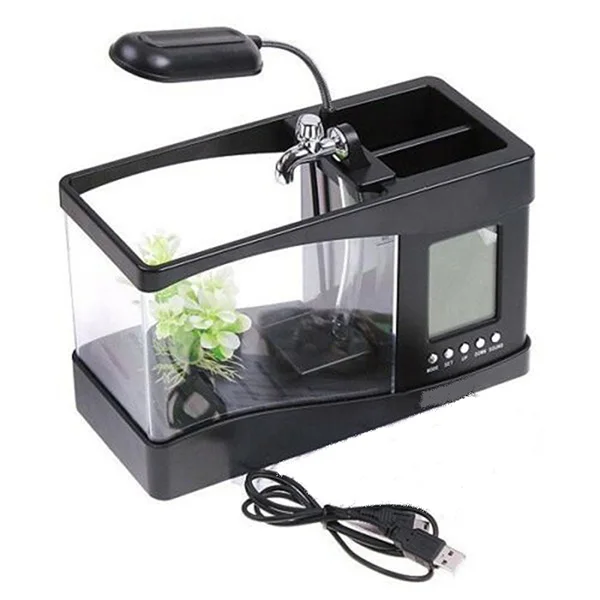 New USB Desktop Mini Fish Tank Aquarium LED Lamp Light LCD Screen Clock for Home Office Black White Aquarium P7Ding
New USB Desktop Mini Fish Tank Aquarium LED Lamp Light LCD Screen Clock for Home Office Black White Aquarium P7Ding