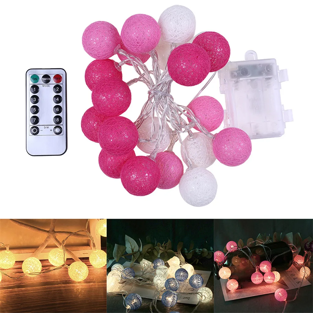 CARPRIE Cotton Ball String Lights Funtional 20 LED Cotton Remote Control String Lights With Remote Control Color Home Decor #45
CARPRIE Cotton Ball String Lights Funtional 20 LED Cotton Remote Control String Lights With Remote Control Color Home Decor #45