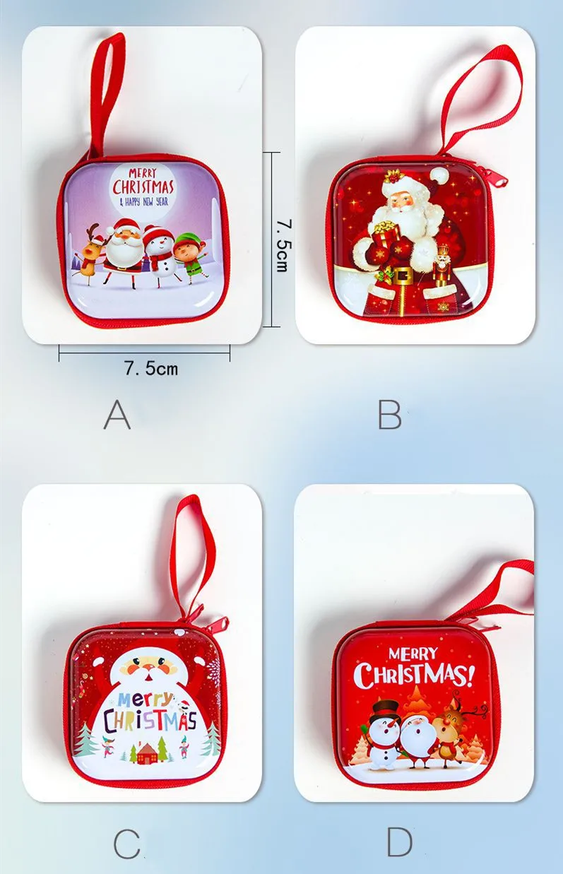 bag santa cartoon square christmas change purse wedding gift for