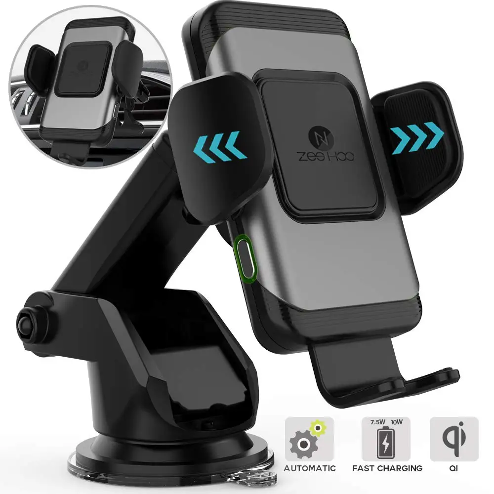 Wireless car charger, 10W Qi fast charging automatic clamping car bracket, windshield dashboard vent mobile phone bracket
Wireless car charger, 10W Qi fast charging automatic clamping car bracket, windshield dashboard vent mobile phone bracket