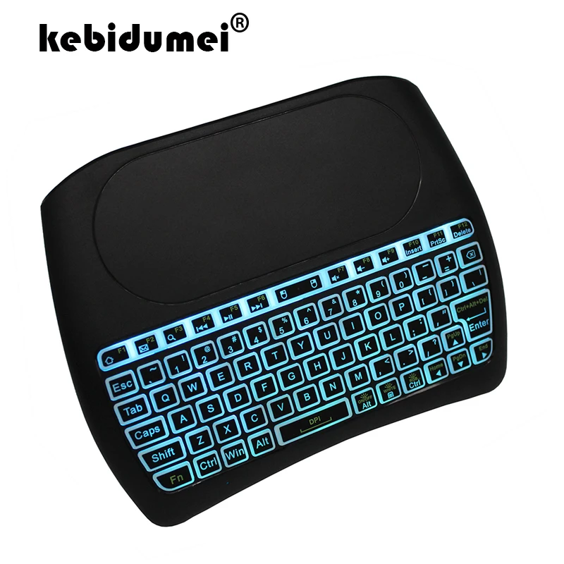 

2.4GHz Wireless Mini Keyboard D8 pro 7 colors Backlit English Russian Air Mouse Touchpad Controller for Android TV Box PC PK i8