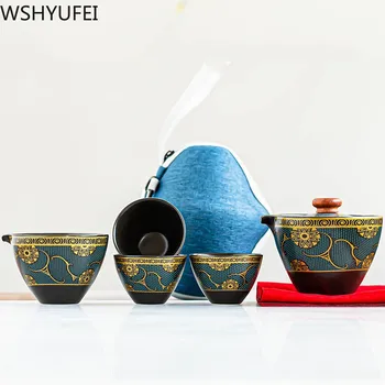 WSHYUFEI Chinese Travel Tea Set Ceramic Portable Teacup Porcelain Service One pot and three cups Tea Ceremony Teacup Fine Gift
WSHYUFEI Chinese Travel Tea Set Ceramic Portable Teacup Porcelain Service One pot and three cups Tea Ceremony Teacup Fine Gift
