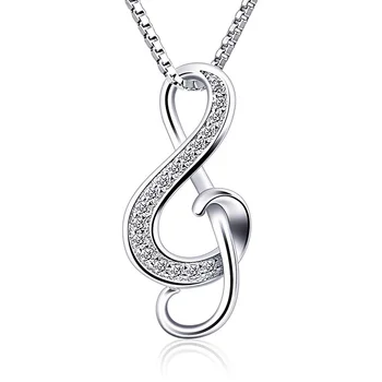 Qikaola Authentic 925 Sterling Silver Zircon Music Symbol Pendant Necklace Hot Fashion 2019 New Design Necklace Jewelry N107 
Qikaola Authentic 925 Sterling Silver Zircon Music Symbol Pendant Necklace Hot Fashion 2019 New Design Necklace Jewelry N107