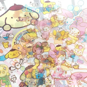 1 Sheet 2020new My Melody Little Twin Stars Cinnamoroll Pudding Dog PVC Sticker Decoration Index Stickers Toys for Kids Toys
