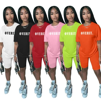 Two Piece Set Tracksuit Women Summer Clothes Letter Printed Short Sleeve Top Tee and Shorts Jogging Suit Female Casual Outfits
Two Piece Set Tracksuit Women Summer Clothes Letter Printed Short Sleeve Top Tee and Shorts Jogging Suit Female Casual Outfits