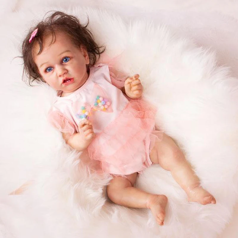 Realistic Reborn Baby Dolls Blue Eyes Girl Newborn Doll Soft Full Silicone Body Lifelike Nurturing Dolls 
Realistic Reborn Baby Dolls Blue Eyes Girl Newborn Doll Soft Full Silicone Body Lifelike Nurturing Dolls
