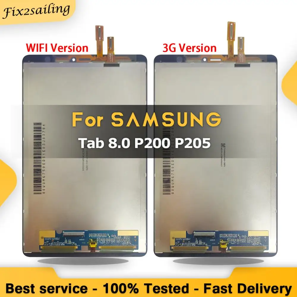 ЖК-экран 8 0 дюйма для Samsung Galaxy Tab A 2019 P200(Wi-Fi) P205(3G) SM-P200 SM-P205 ЖК-дисплей с сенсорным