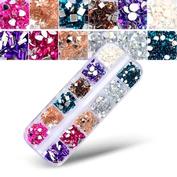 12 Grid Box Ornament Flat Rhinestone Mixed-Color Mixture Heart Shape Circle Square Manicure Ornament Set
12 Grid Box Ornament Flat Rhinestone Mixed-Color Mixture Heart Shape Circle Square Manicure Ornament Set