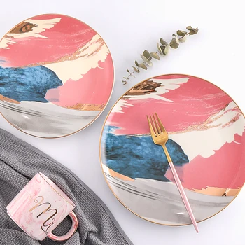 11 Inches Nordic Ceramics Western Dish Rainbow Pattern Steak Plate Dessert Dish Flat Tray Salad Plate
11 Inches Nordic Ceramics Western Dish Rainbow Pattern Steak Plate Dessert Dish Flat Tray Salad Plate