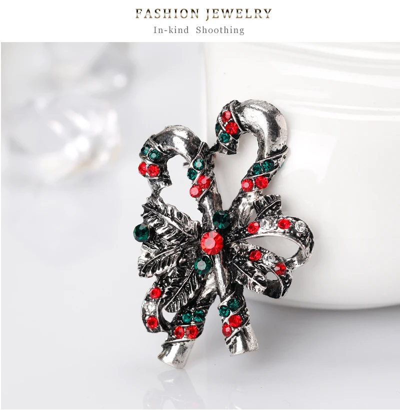 christmas gifts crutch brooches pins for women jewelry colorful