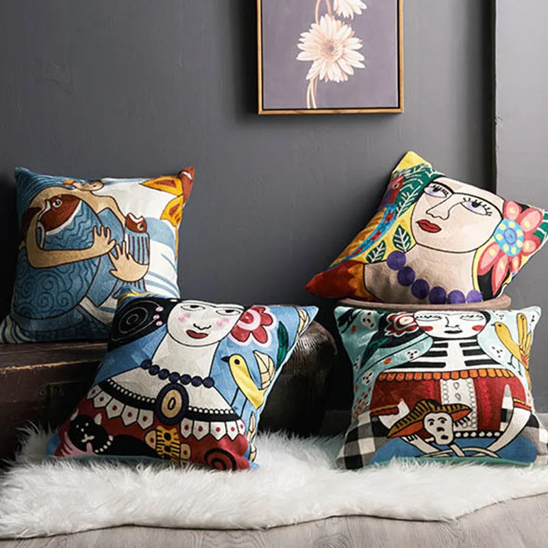 Nordic Wool Embroidery Myth Character Cushion Cover Abstract Cotton Embroidery Pillow Cover European Classical Sofa Pillowcase
Nordic Wool Embroidery Myth Character Cushion Cover Abstract Cotton Embroidery Pillow Cover European Classical Sofa Pillowcase