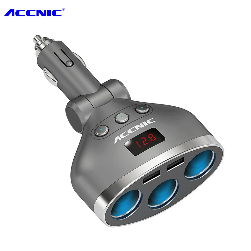 Accnic Triple Cigarette Lighter Multi-functional with Switch One Divided into Two USB Mobile Phone Car Load Charger Plug
Accnic Triple Cigarette Lighter Multi-functional with Switch One Divided into Two USB Mobile Phone Car Load Charger Plug