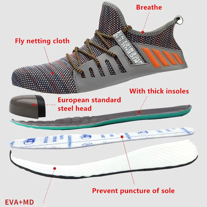 Breathable Light Work Safety Boots Steel Toe Safety Shoes Male Anti-puncture Safety Indestructible Shoes Work Sneakers Male Shoe
Breathable Light Work Safety Boots Steel Toe Safety Shoes Male Anti-puncture Safety Indestructible Shoes Work Sneakers Male Shoe