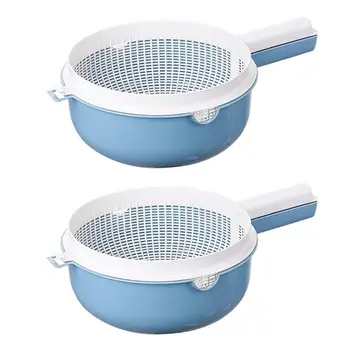 2 Pcs Double Layers Rice Washing Filter Basket Fruit Vegetable Drying Basket With Handle Wash Colanders Kitchen Utensils
2 Pcs Double Layers Rice Washing Filter Basket Fruit Vegetable Drying Basket With Handle Wash Colanders Kitchen Utensils