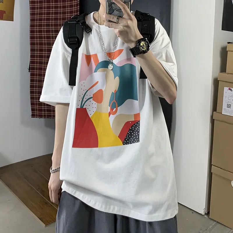 Summer T-shirt Men's Fashion Printed Casual Cotton T-shirt Men Tops Streetwear Wild Loose Short-sleeved Tshirt Couple M-XL
Summer T-shirt Men's Fashion Printed Casual Cotton T-shirt Men Tops Streetwear Wild Loose Short-sleeved Tshirt Couple M-XL
