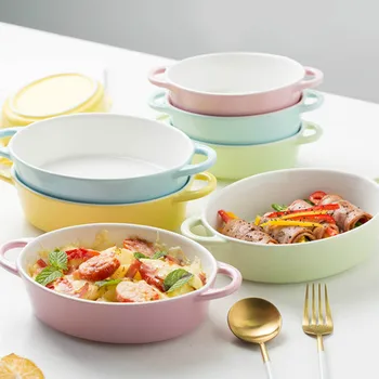 Binaural Microwave Special Bakeware Ceramic Household Creative Plate Round Dinner Plate Oven Cheese Baked Rice Plate LB73105
Binaural Microwave Special Bakeware Ceramic Household Creative Plate Round Dinner Plate Oven Cheese Baked Rice Plate LB73105