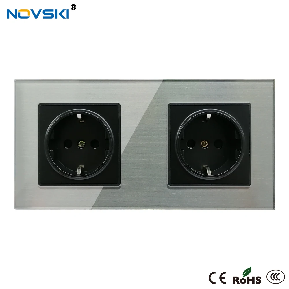 Gun Black Glass Panel Power Socket Quintuple Outlet German Plug Grounded, 16A EU Standard Electrical Socket, 15 Years Warranty
Gun Black Glass Panel Power Socket Quintuple Outlet German Plug Grounded, 16A EU Standard Electrical Socket, 15 Years Warranty