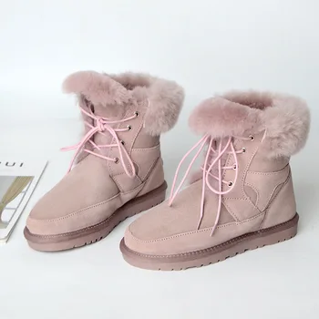 Winter lady sheepskin boots lace-up Martins women's shoes flat-bottomed and real wool snow boots wool thick-soled boots
Winter lady sheepskin boots lace-up Martins women's shoes flat-bottomed and real wool snow boots wool thick-soled boots