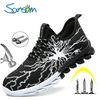 SANSOM Breathable Work Safety Shoes For Men Anti-Smashing Steel Toe Cap Working Boots Construction Safety Work Sneakers Shoes
SANSOM Breathable Work Safety Shoes For Men Anti-Smashing Steel Toe Cap Working Boots Construction Safety Work Sneakers Shoes