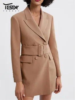 Yesexy 2020 Autumn Winter Double Single-breasted Female Blazer Coat with Belt Long Sleeve Notched Collar Women Jacket VR1231 
Yesexy 2020 Autumn Winter Double Single-breasted Female Blazer Coat with Belt Long Sleeve Notched Collar Women Jacket VR1231