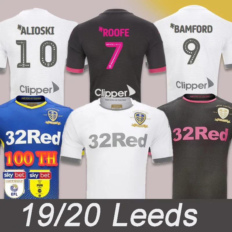 

19 20 Leeds United away soccer jersey COSTA PHILLIPS Celebrates Centenary 2019 2020 BAMFORD CLARKE ROOFE ALIOSKI football shirt