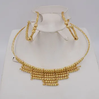 High Quality Ltaly 750 Gold color Jewelry Set For Women african beads jewlery fashion necklace set earring jewelry
High Quality Ltaly 750 Gold color Jewelry Set For Women african beads jewlery fashion necklace set earring jewelry