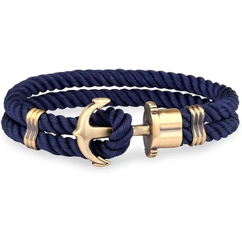 Men Anchor Bracelet Made of Nylon in Navy Blue und Anchor Made of Brass
Men Anchor Bracelet Made of Nylon in Navy Blue und Anchor Made of Brass