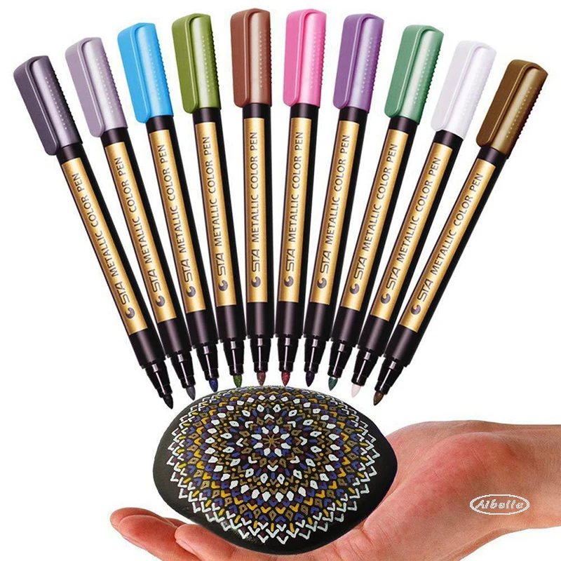 10PCS Color Metallic Marker Water-base Marker Pen for Ceramics Glass Fabric Leather Dark Paper Painting Doodling DIY Arts Crafts
10PCS Color Metallic Marker Water-base Marker Pen for Ceramics Glass Fabric Leather Dark Paper Painting Doodling DIY Arts Crafts