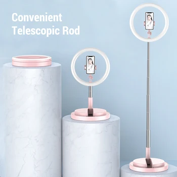 10 Inch LED Ring Light Lamp Foldable with Cellphone Holder Adjustable Light Stand and Disc-Shaped Base USB Powered Fill Light
10 Inch LED Ring Light Lamp Foldable with Cellphone Holder Adjustable Light Stand and Disc-Shaped Base USB Powered Fill Light