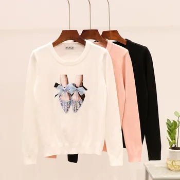Pullover Womens Sweaters 2020 Autumn Fashion Beading Sequin Mesh shoes Long sleeve Knitted Sweater Loose Jumpers Ladies Tops
Pullover Womens Sweaters 2020 Autumn Fashion Beading Sequin Mesh shoes Long sleeve Knitted Sweater Loose Jumpers Ladies Tops