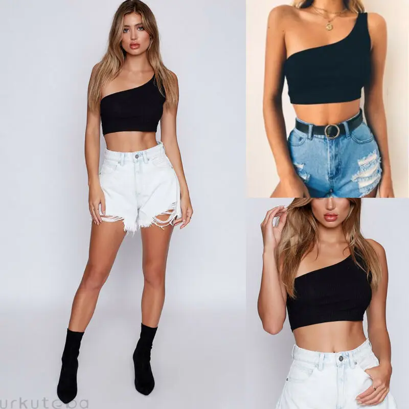 Women Lady Female Summer Beach Vest Bare Midriff Summer Fashion Clothes One Shoulder Crop Tops Sleeveless Vest Tank Tops
Women Lady Female Summer Beach Vest Bare Midriff Summer Fashion Clothes One Shoulder Crop Tops Sleeveless Vest Tank Tops