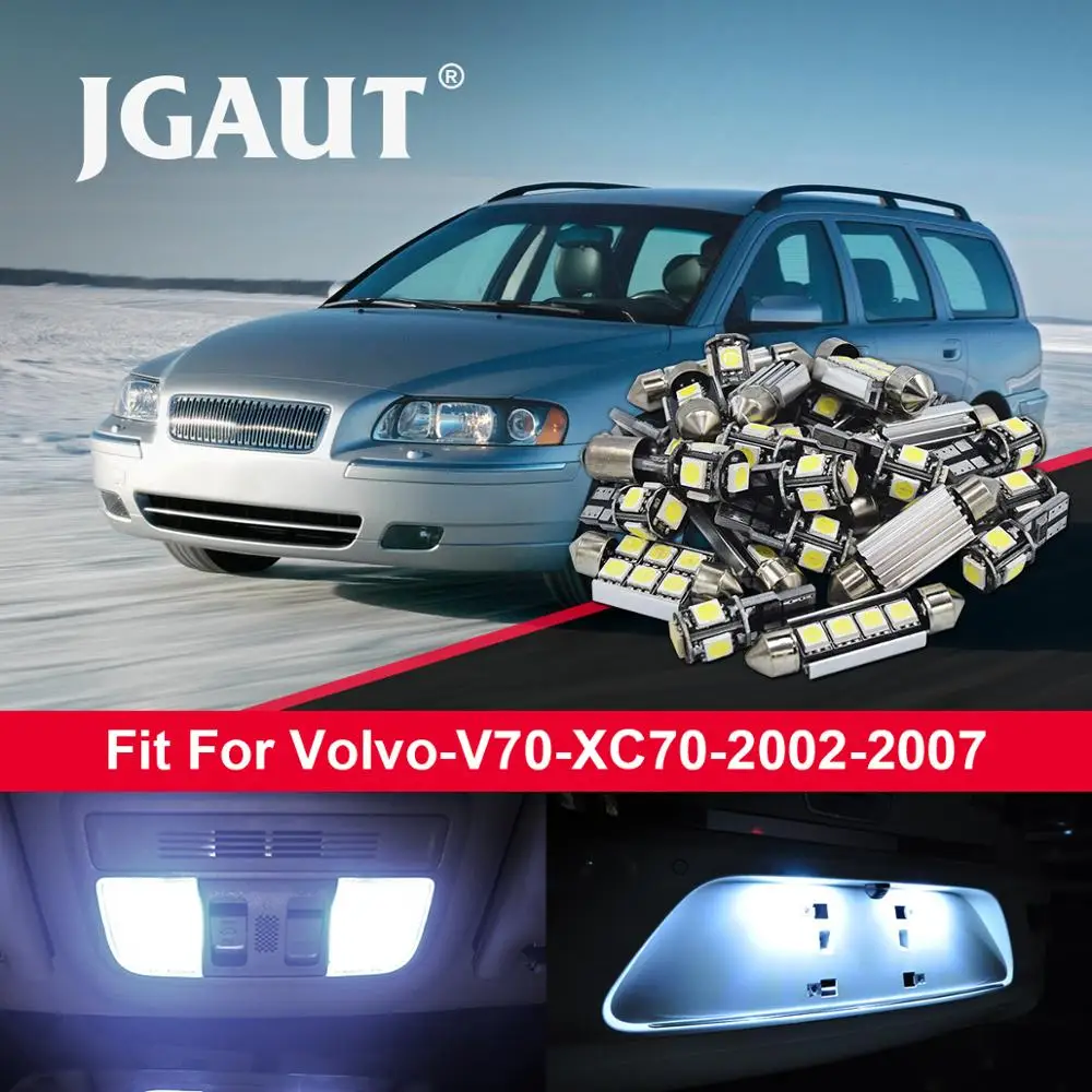 Светодиодный фонарь JGAUT для салона автомобиля 14 шт. без ошибок Volvo V70 XC70 2002-2007