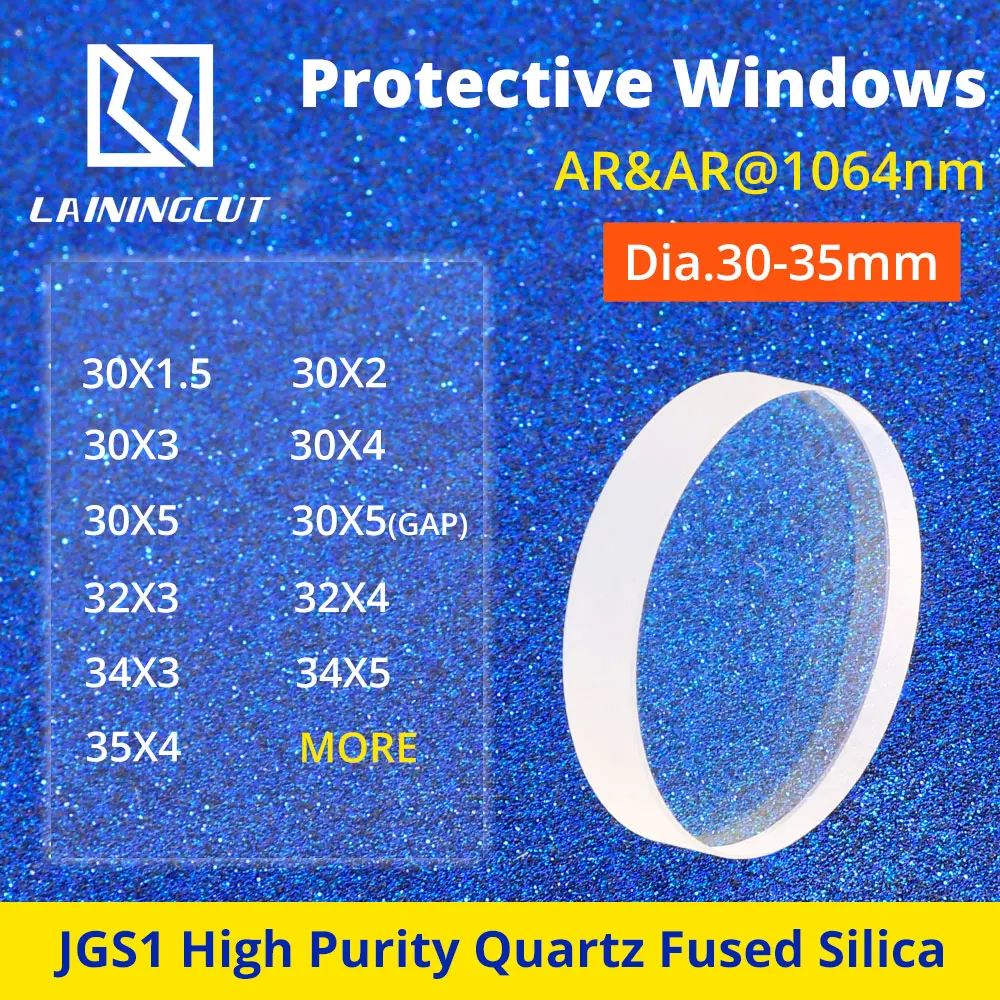 Raytools/Precitec/WSX Fiber Laser Protective Windows Lenses D30-35 Quartz Fused Silica for Raytools Precitec Fiber Laser head
Raytools/Precitec/WSX Fiber Laser Protective Windows Lenses D30-35 Quartz Fused Silica for Raytools Precitec Fiber Laser head