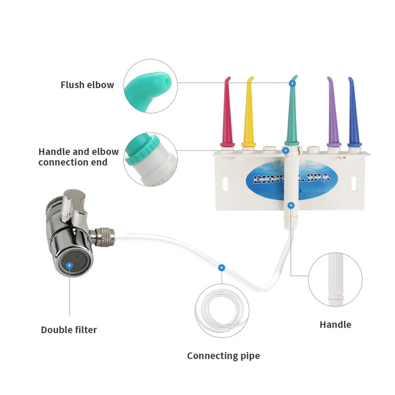 5 Nozzles Faucet Water Dental Flosser Oral Irrigator Jet Interdental Brush Tooth SPA Cleaner Teeth Whitening Toothbrush Cleaning
5 Nozzles Faucet Water Dental Flosser Oral Irrigator Jet Interdental Brush Tooth SPA Cleaner Teeth Whitening Toothbrush Cleaning