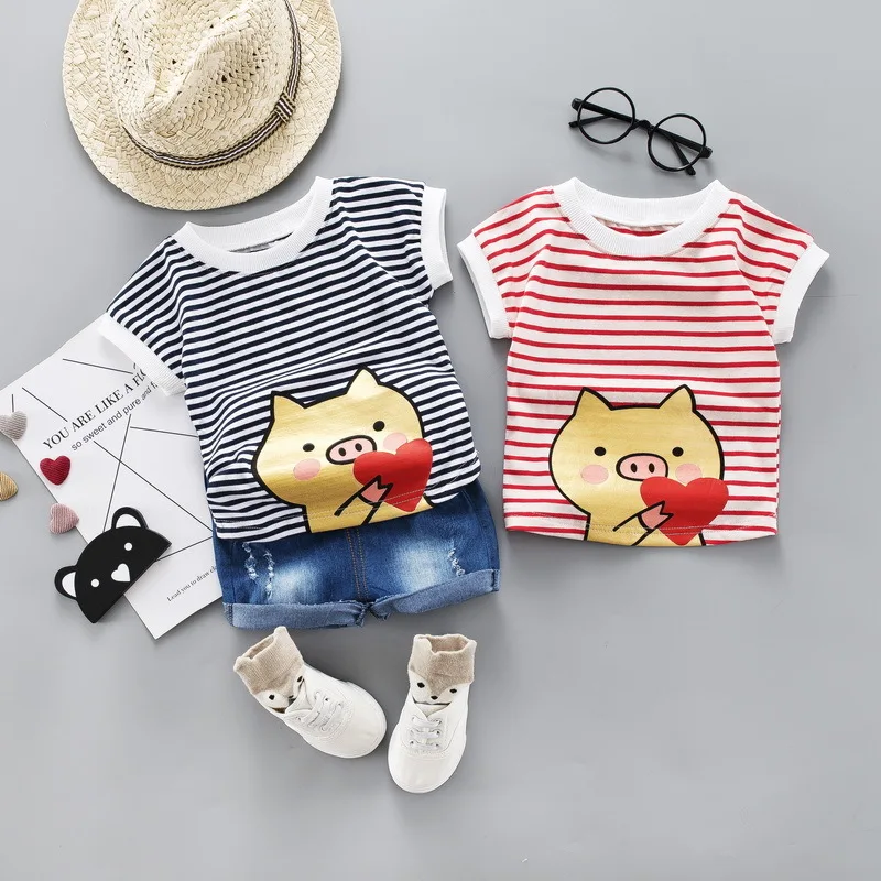 Baby Boy Cotton Clothes Out Summer Children Stripe Cartoon T Shirts Denim Shorts 2Pcs/sets Infant Kid Fashion Toddler Tracksuits
Baby Boy Cotton Clothes Out Summer Children Stripe Cartoon T Shirts Denim Shorts 2Pcs/sets Infant Kid Fashion Toddler Tracksuits