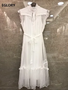 Top Quality Silk Dress 2020 Spring Summer Luxury Women Ruffled Collar Belt Patchwork Mid-Calf White Flower Print Dress Sexy Club
Top Quality Silk Dress 2020 Spring Summer Luxury Women Ruffled Collar Belt Patchwork Mid-Calf White Flower Print Dress Sexy Club