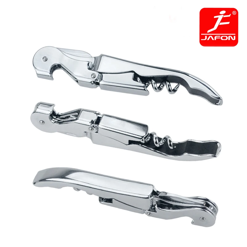 1PCS 3 in 1 Jafon Wine opener Bottle Corkscrew with Foil Cutter Pocket Opener Stainless Steel Plating Rose Gold Gunmetal